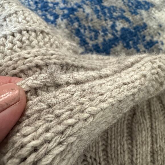 Cabi Sweater Vest Size Large Boho Textured Chunky Knit Beige Long Open Front - Picture 9 of 12